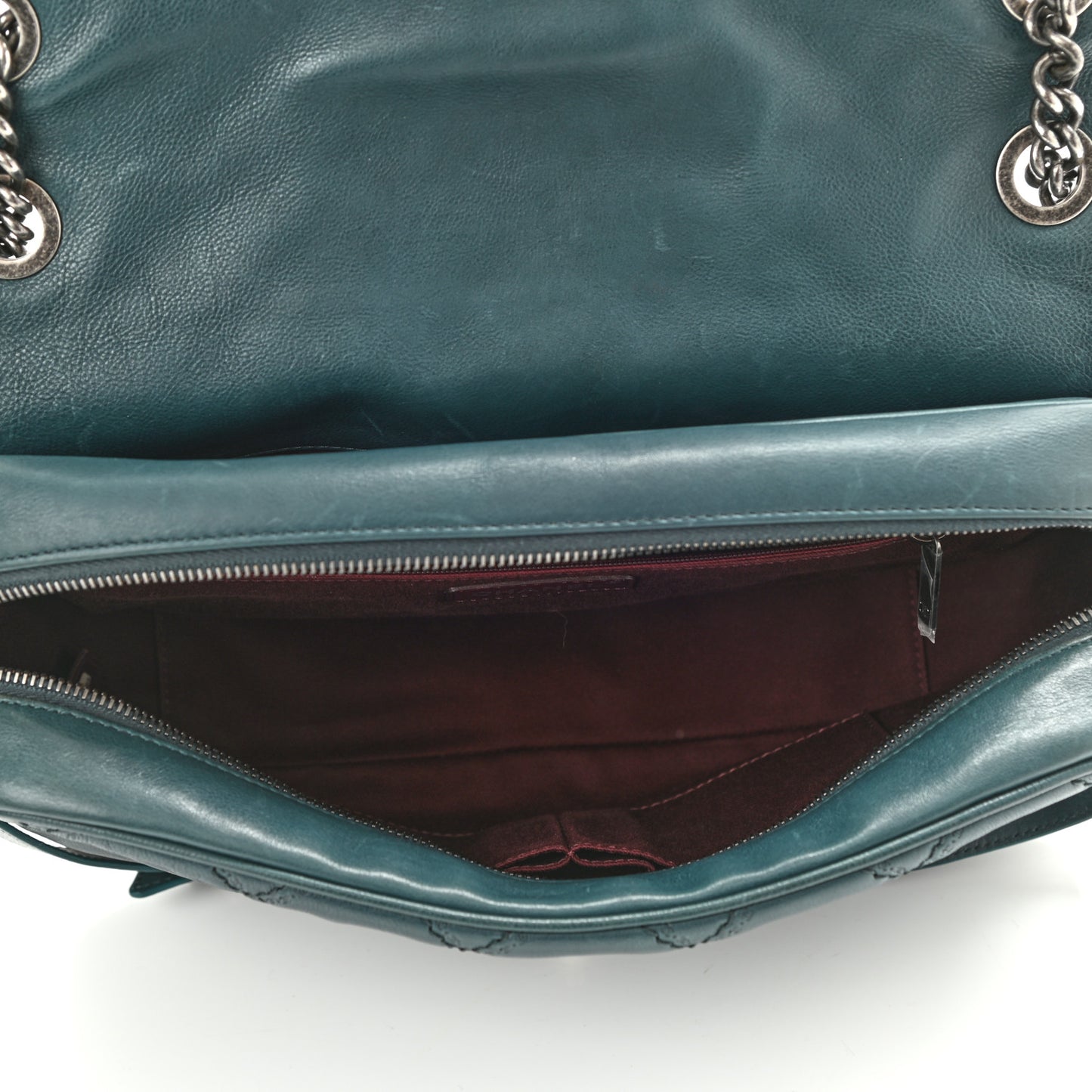 Calfskin Quilted Jumbo Coco Sporran Flap Dark Green
