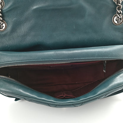 Chanel Calfskin Quilted Jumbo Coco Sporran Flap Dark Green 5 of 11