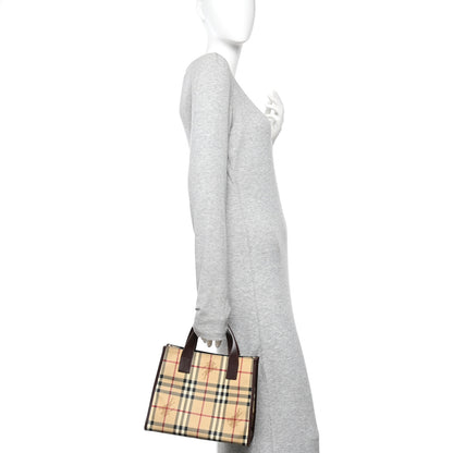Burberry Haymarket Check Small Tote Brown 2 of 10