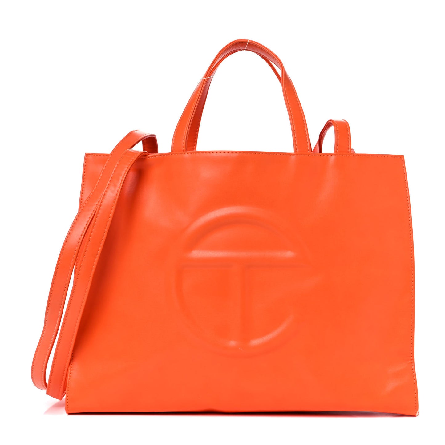 Vegan Leather Medium Shopping Bag Orange