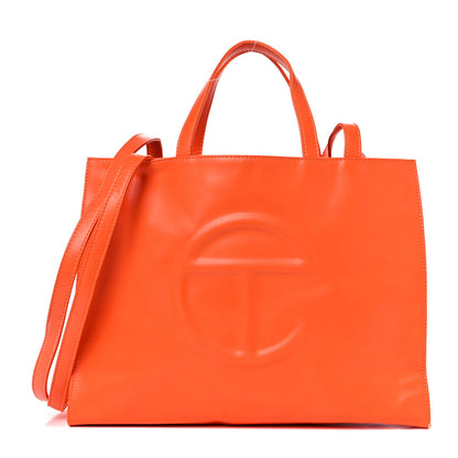 Telfar Vegan Leather Medium Shopping Bag Orange 1 of 11