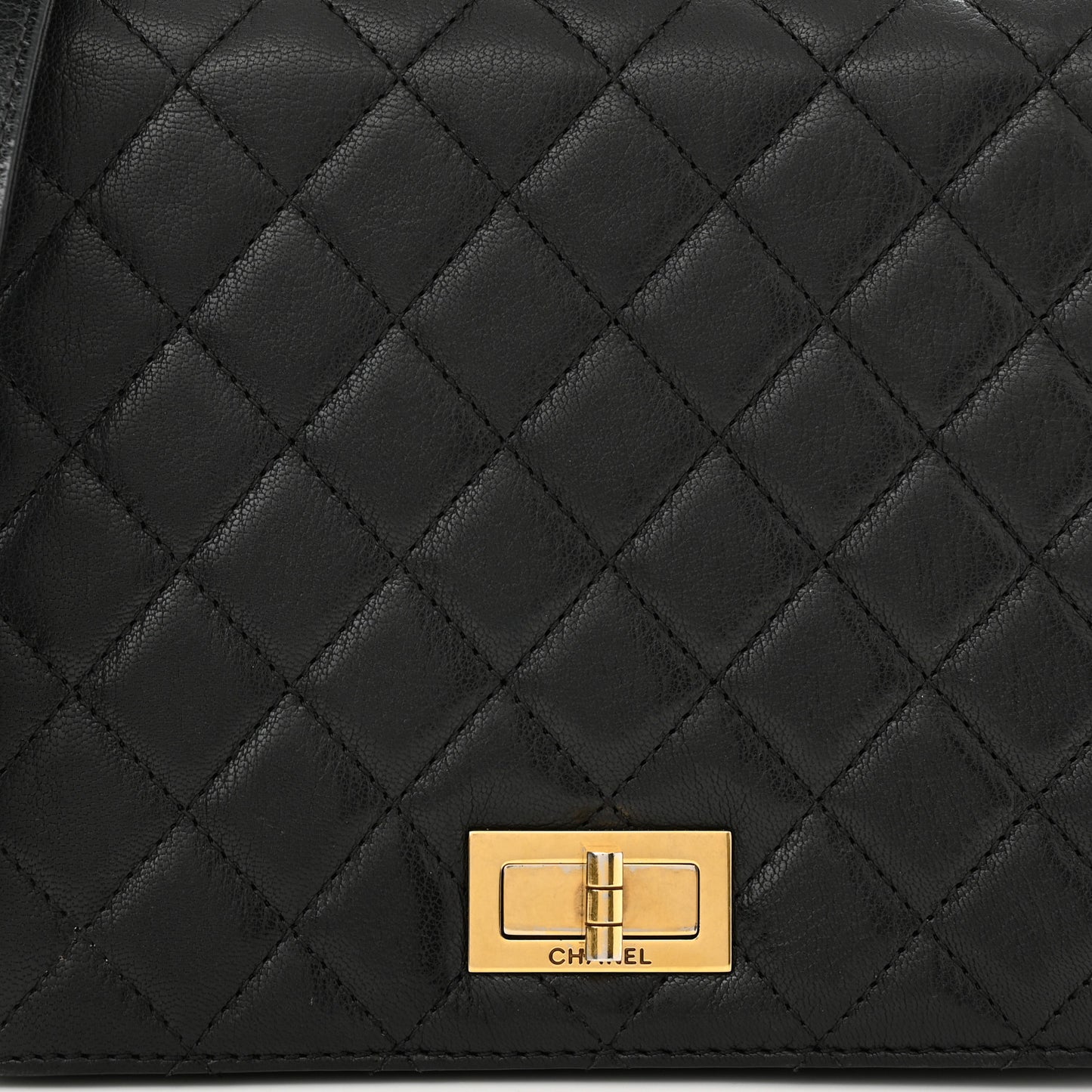 Goatskin Quilted Large Rita Top Handle Flap Black