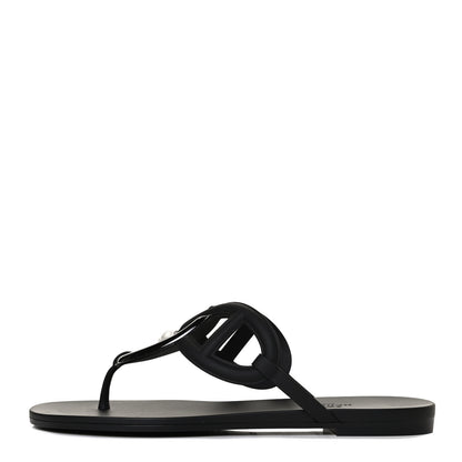 Hermes Rubber Womens Egerie Sandals 37 Black 1 of 9
