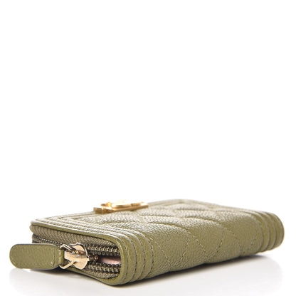 Chanel Caviar Quilted Boy Zip Around Coin Purse Wallet Green 4 of 8