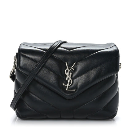 Saint Laurent Calfskin Y Quilted Monogram Toy Loulou Crossbody Bag Black 1 of 9