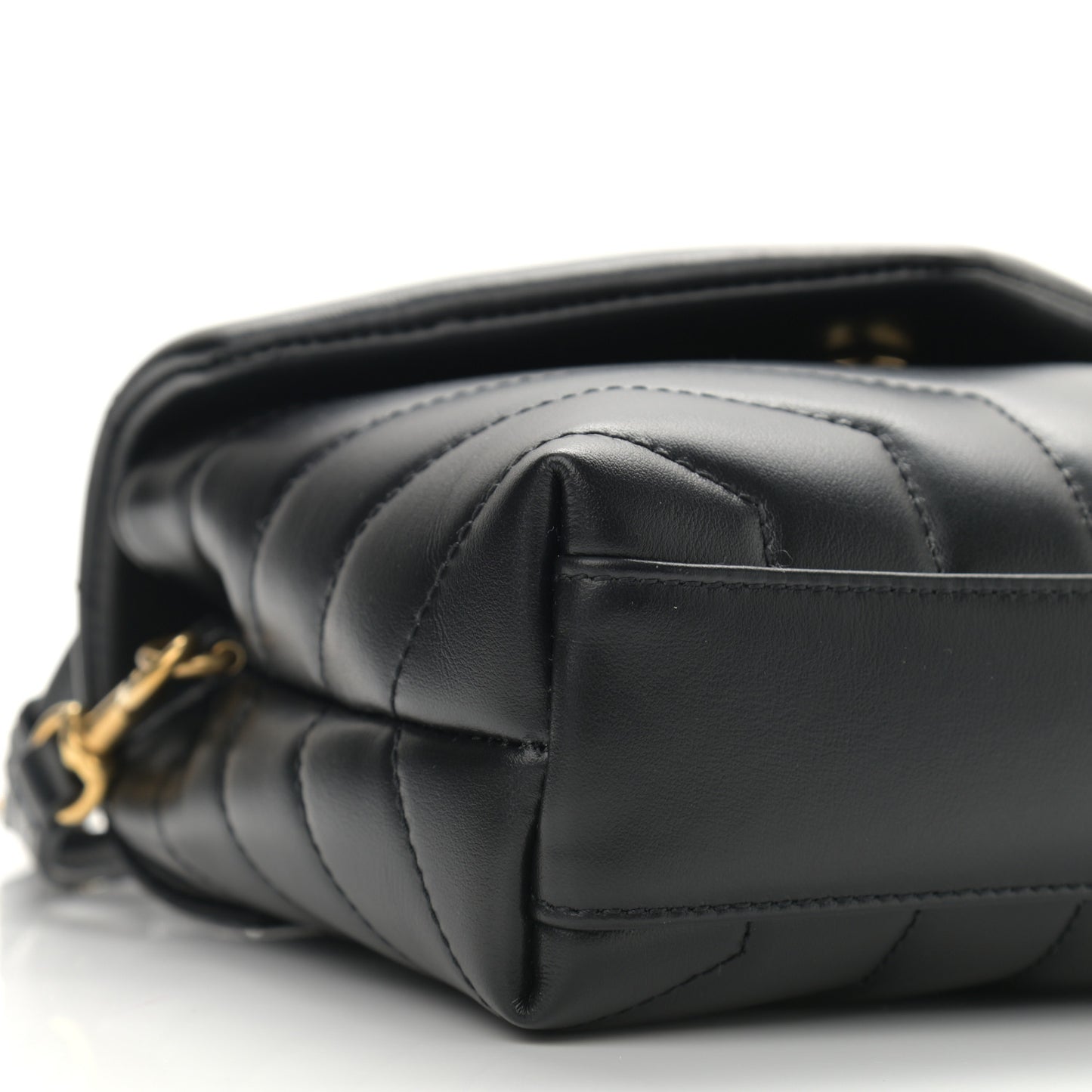 Calfskin Y Quilted Monogram Toy Loulou Crossbody Bag Black