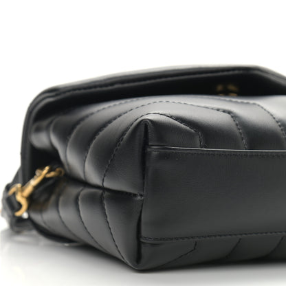 Saint Laurent Calfskin Y Quilted Monogram Toy Loulou Crossbody Bag Black 10 of 11