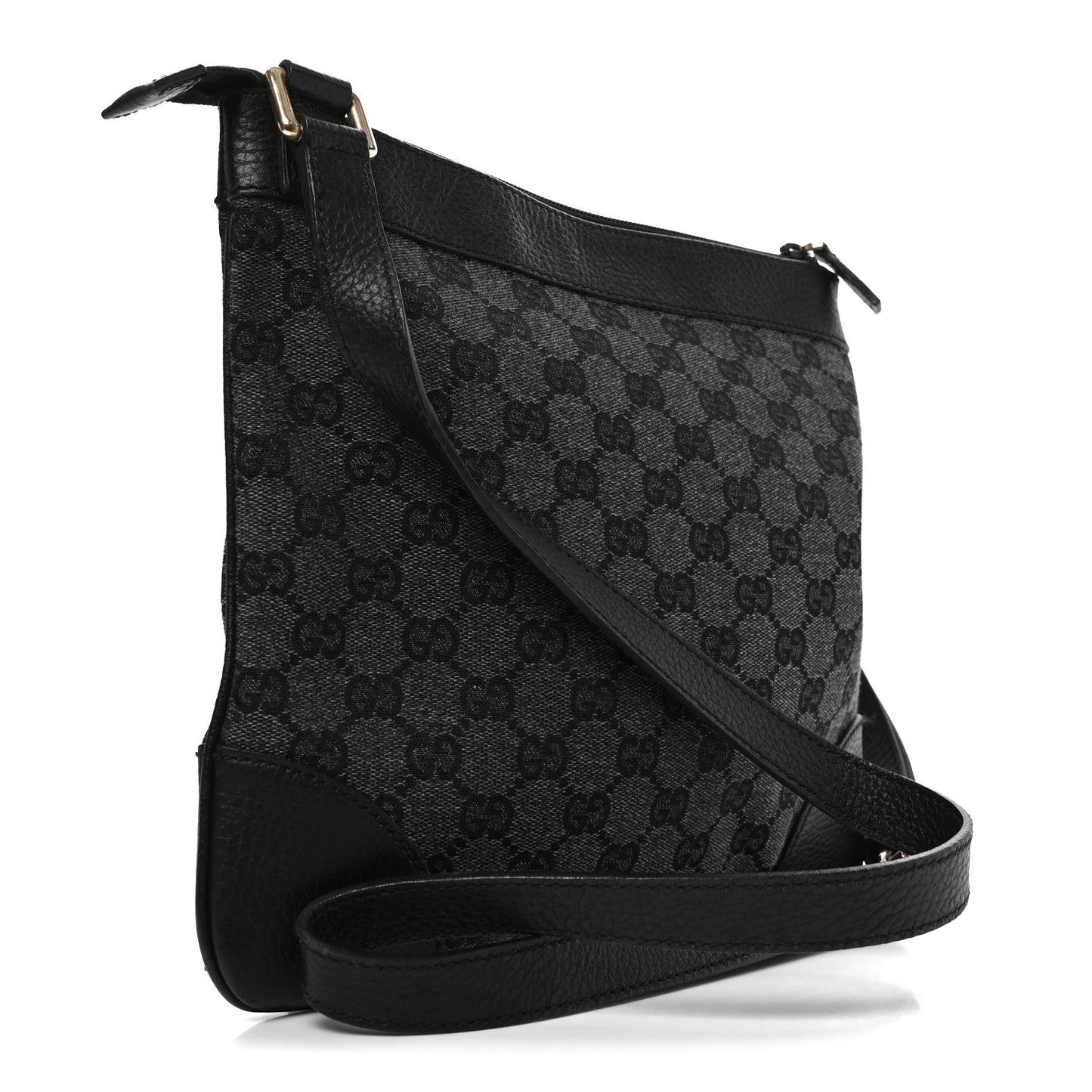 Monogram Flat Messenger Bag Black