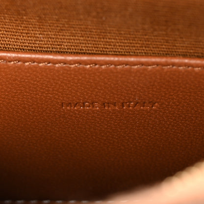 Celine Lambskin Triomphe Canvas Round Purse On Strap White Tan 6 of 8