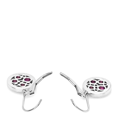 Tiffany Platinum Diamond Pink Sapphire Cobblestone Drop Earrings 3 of 4