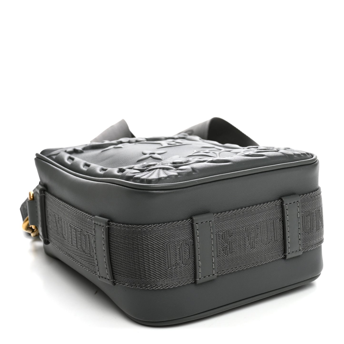 Calfskin Monogram Embossed Cruiser Messenger Dark Shadow Gray