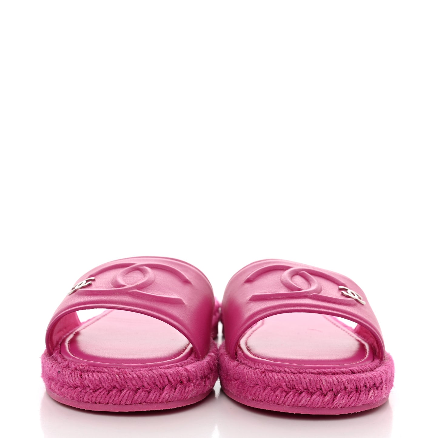 Lambskin Cord Braided Slide Sandals 40 Pink