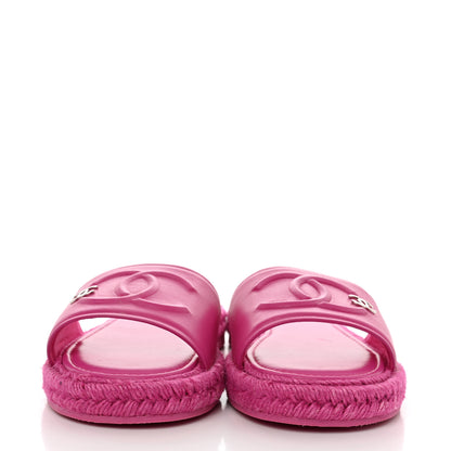Chanel Lambskin Cord Braided Slide Sandals 40 Pink 2 of 8