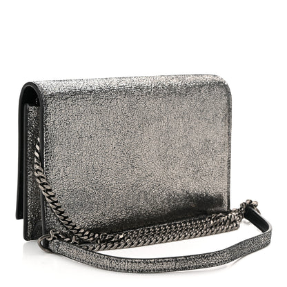 Saint Laurent Metallic Calfskin Classic Monogram Kate Tassel Chain Wallet Gun Metal 3 of 10