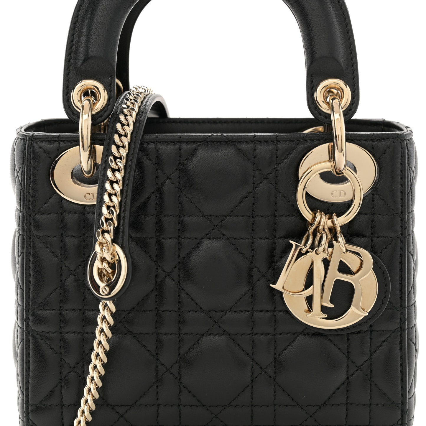 Lambskin Cannage Mini Lady Dior Black