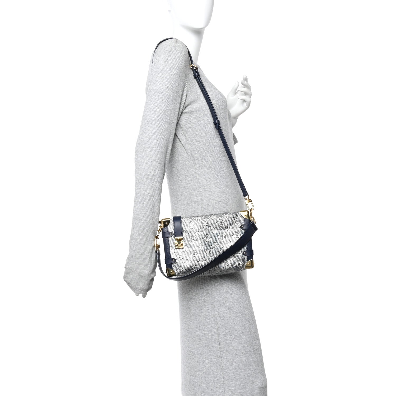 Louis Vuitton Monoglam Side Trunk MM Blue 2 of 9