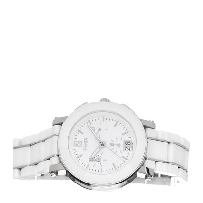 Fendi Stainless Steel Ceramic 38mm Chronograph Quartz Watch White 2 of 4