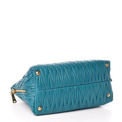 Miu Miu Nappa Matelasse Zip Tote Laguna 4 of 14