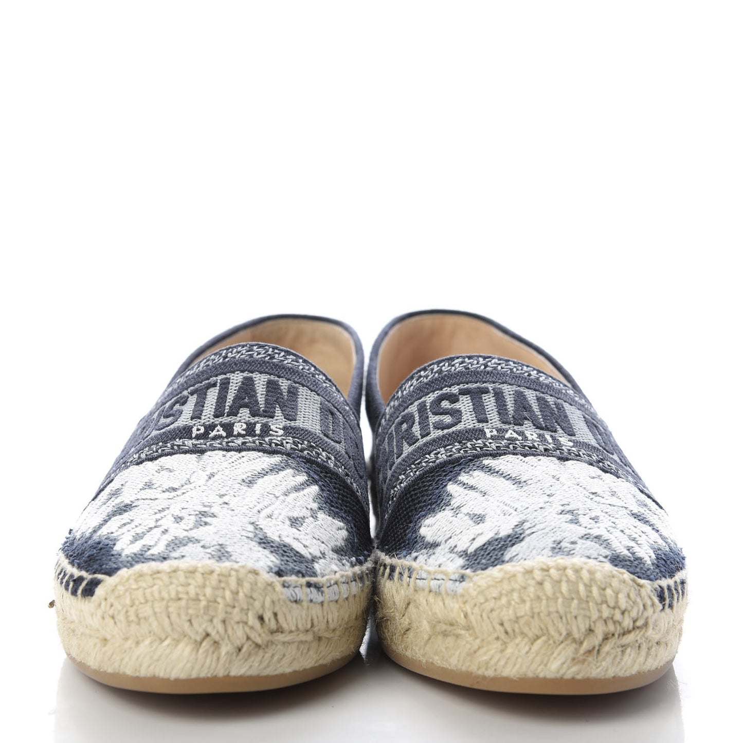 Canvas Tie and Dior Embroidered Granville 15mm Espadrilles 37 Denim