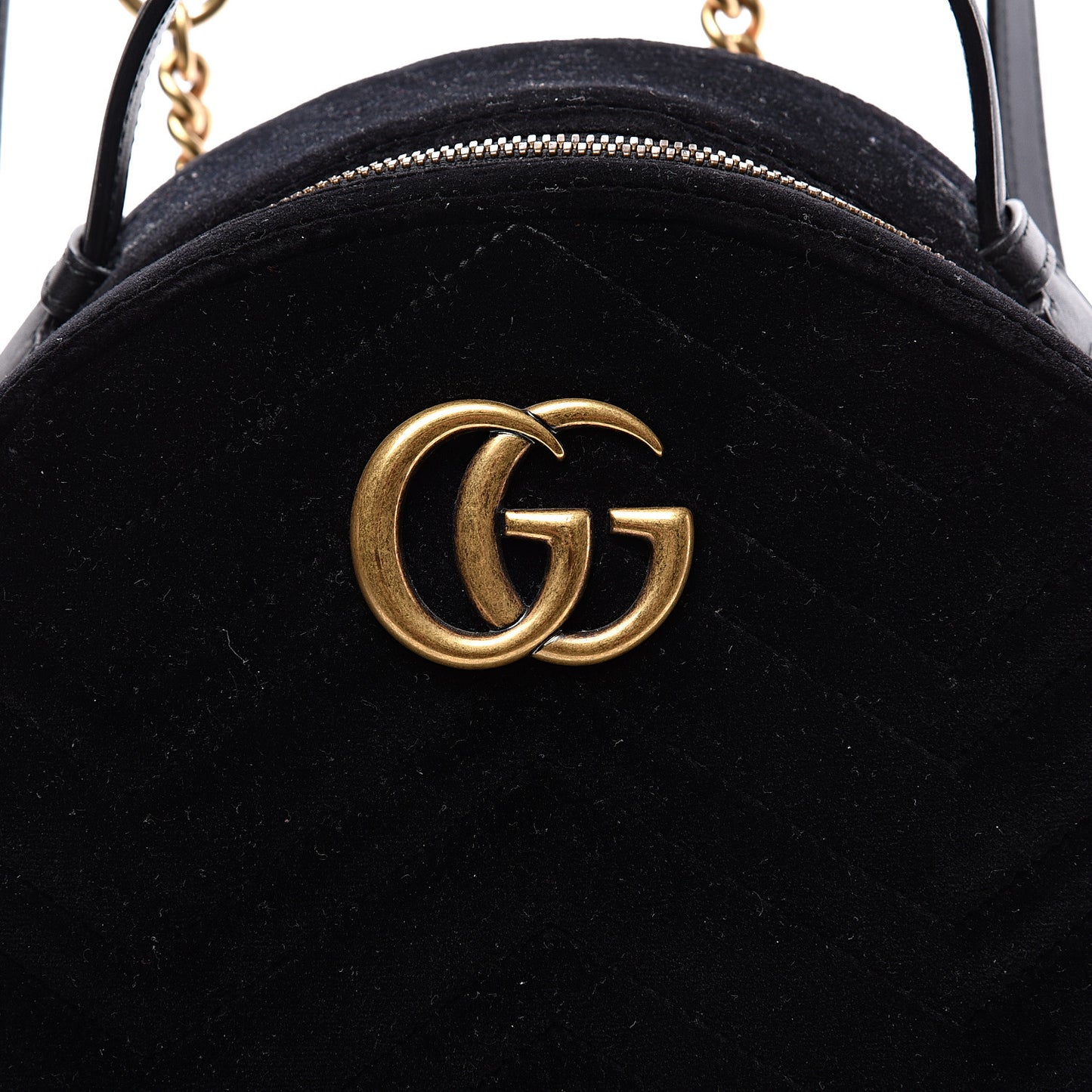 Velvet Matelasse GG Marmont Dome Backpack Black