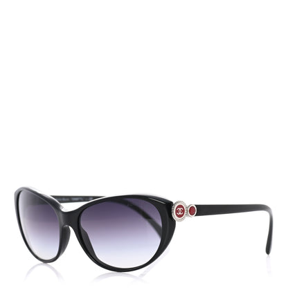 Chanel Acetate Collection Bouton Cat Eye Sunglasses 5190 Black 1 of 8