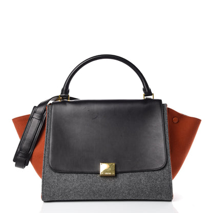 Celine Felt Smooth Calfskin Tri-color Medium Trapeze Brick 1 of 12