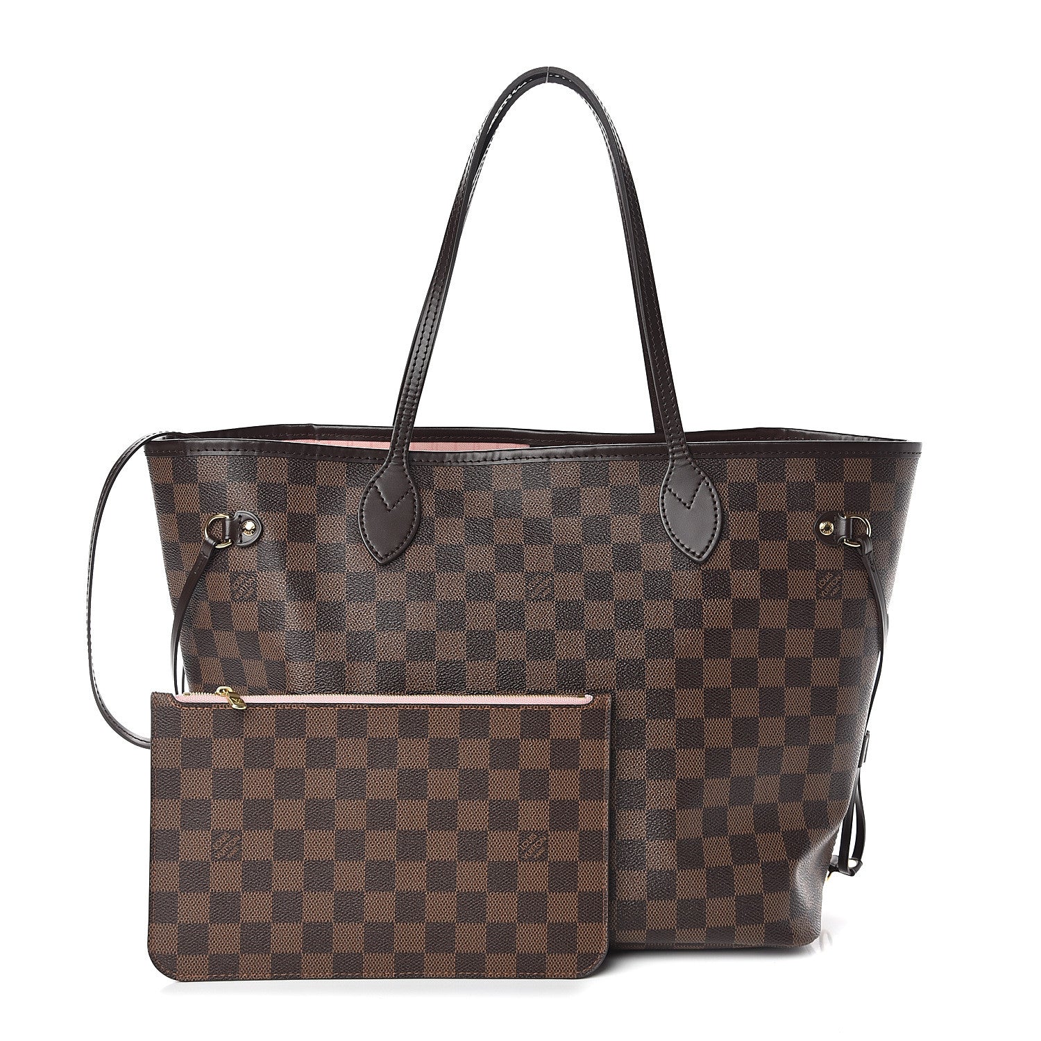 Louis Vuitton Damier Ebene Neo Neverfull MM Rose Ballerine 1 of 9