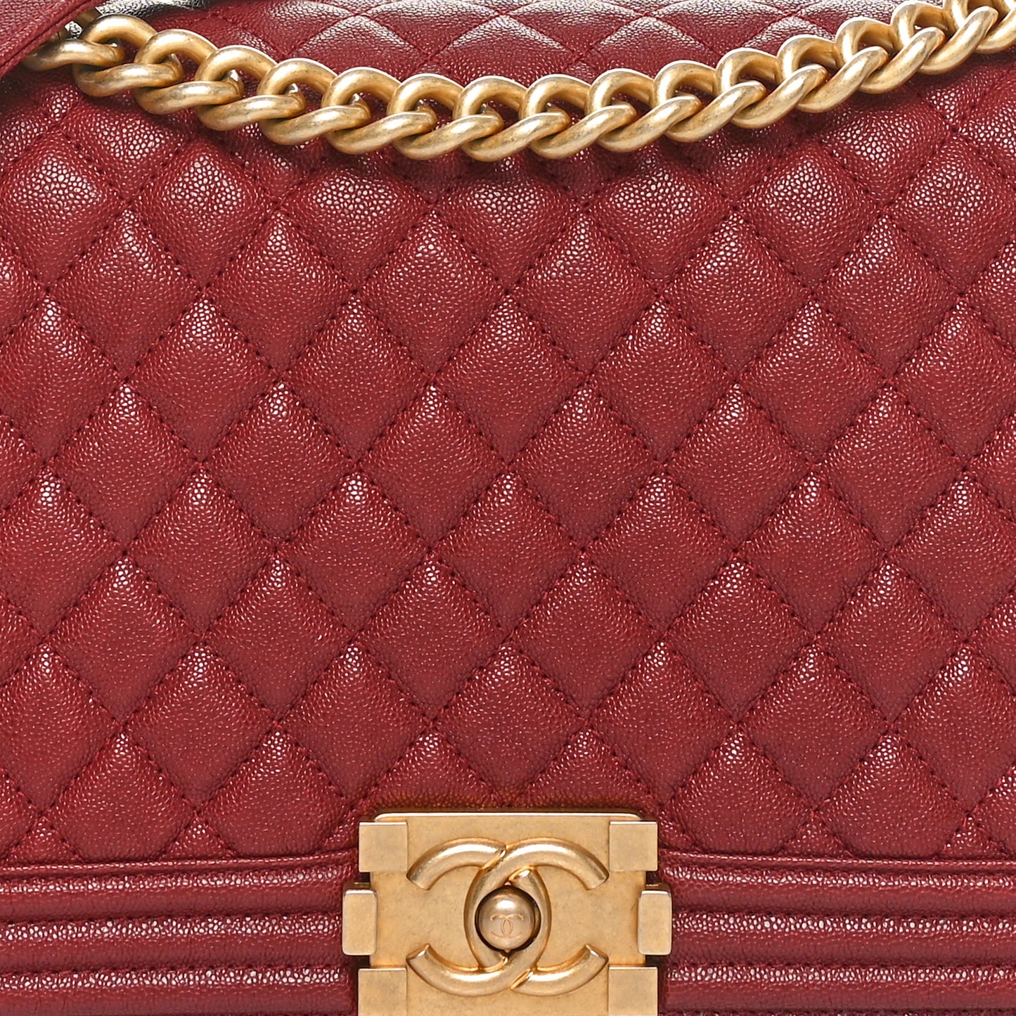 Caviar Quilted New Medium Boy Flap Burgundy