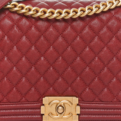 Chanel Caviar Quilted New Medium Boy Flap Burgundy 8 of 10