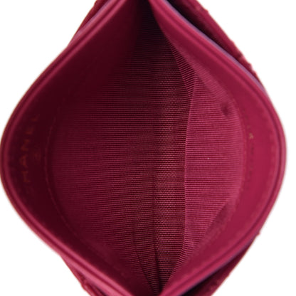 Chanel Lambskin Camellia Embossed Card Holder Fuchsia 5 of 10