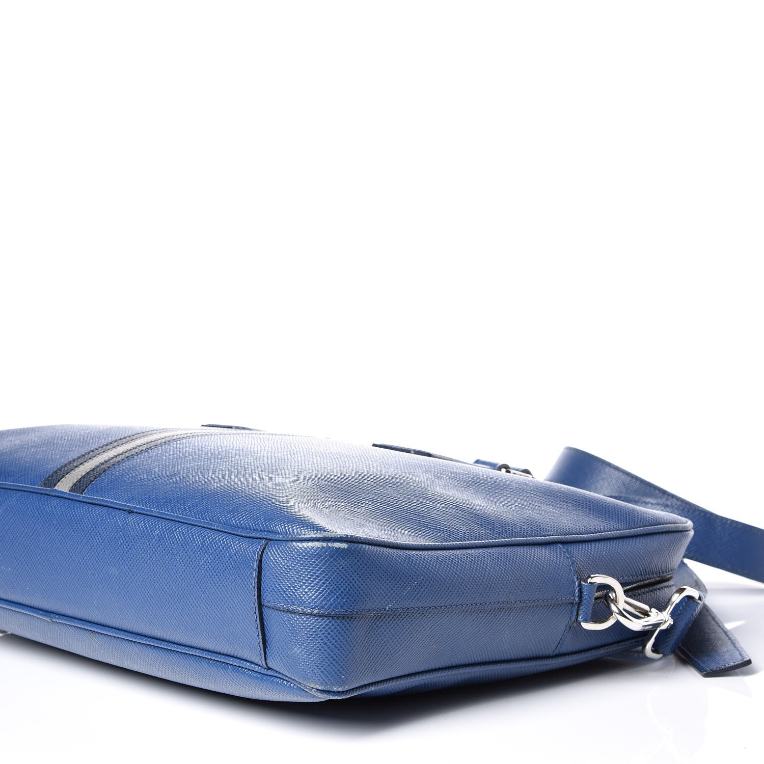 Prada Saffiano Travel Briefcase Blue Multicolor 8 of 12