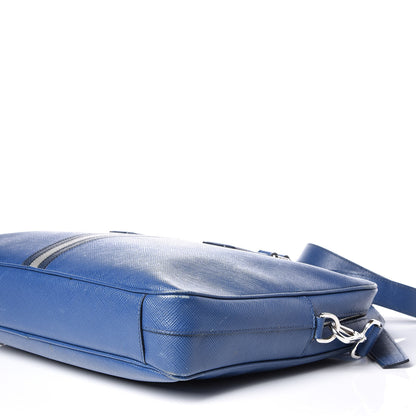 Prada Saffiano Travel Briefcase Blue Multicolor 8 of 12