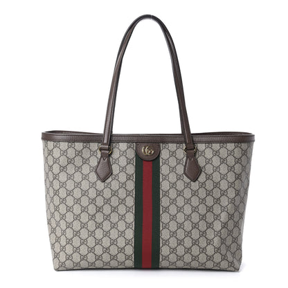 Gucci GG Supreme Monogram Medium Ophidia Shopping Tote Brown 1 of 9