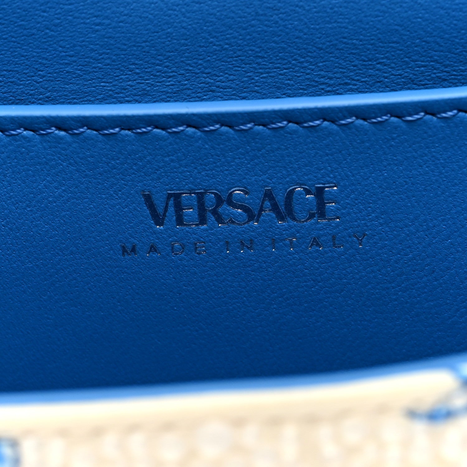 Versace Satin Crystal Barocco Underwater Medusa Mini Bag White Blue 6 of 10