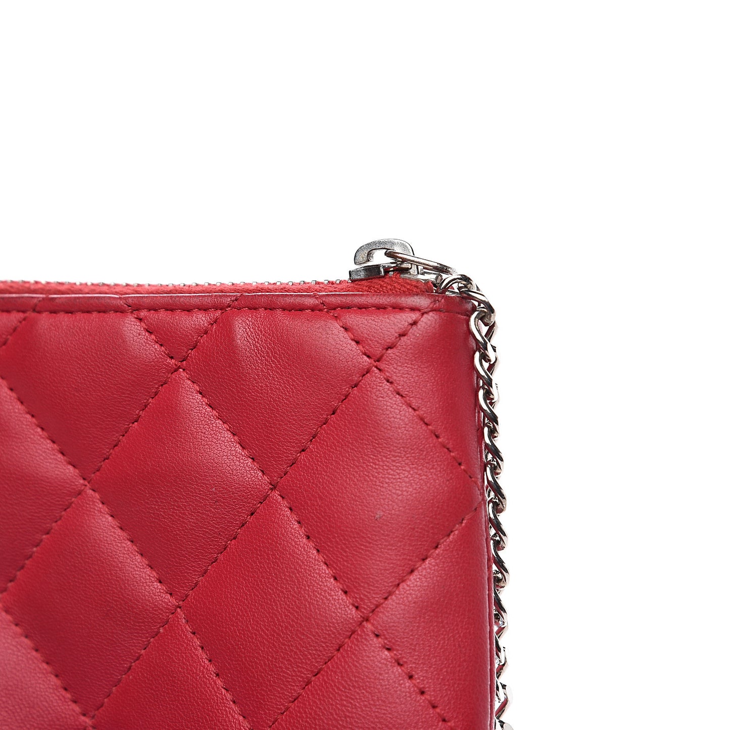 Lambskin Quilted Key Holder Case Dark Pink
