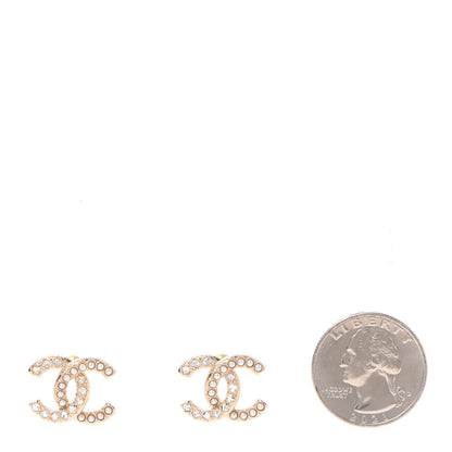 Chanel Pearl Crystal CC Earrings Gold 2 of 4