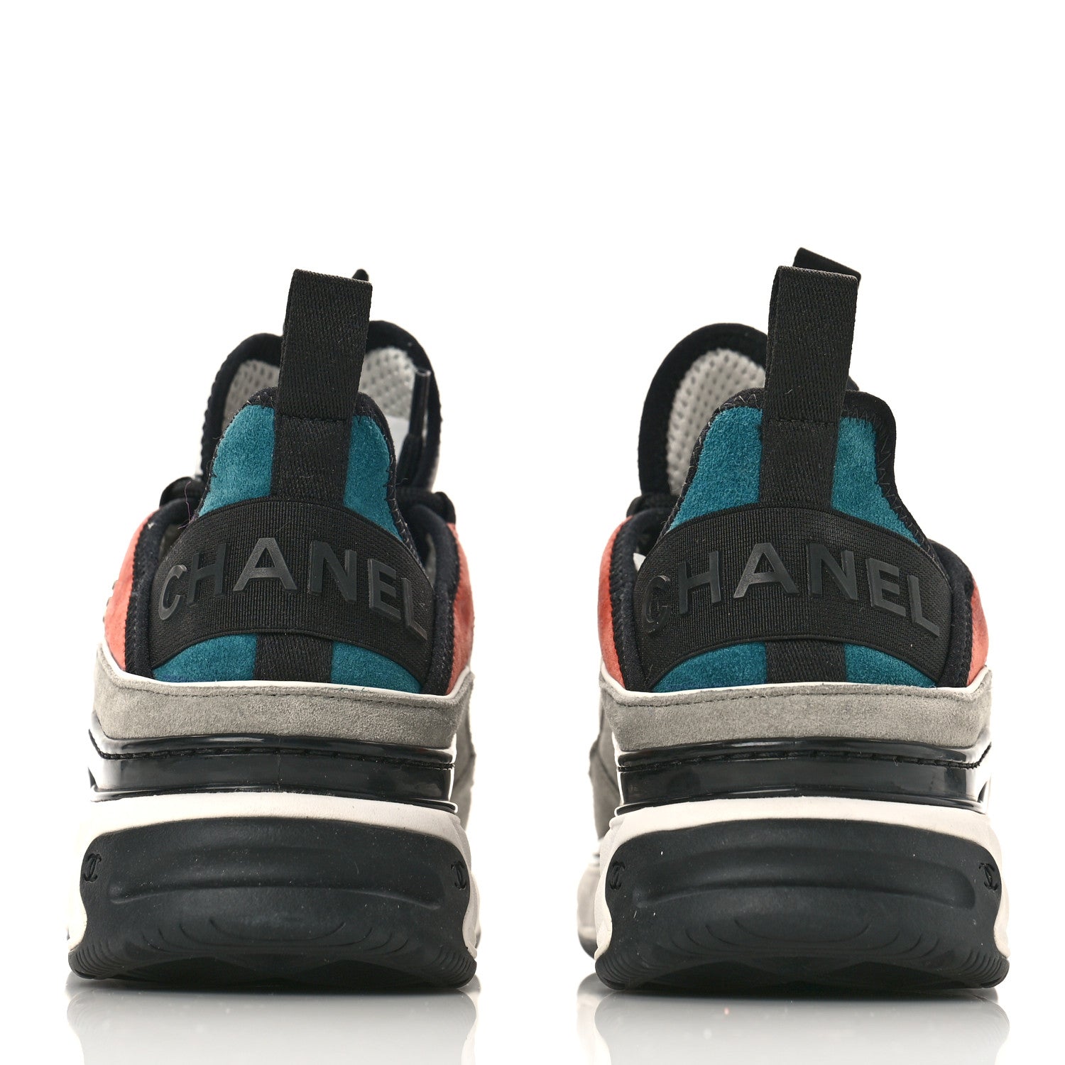 Chanel Fabric Suede CC Sneakers 36 White Light Grey Pink 5 of 10