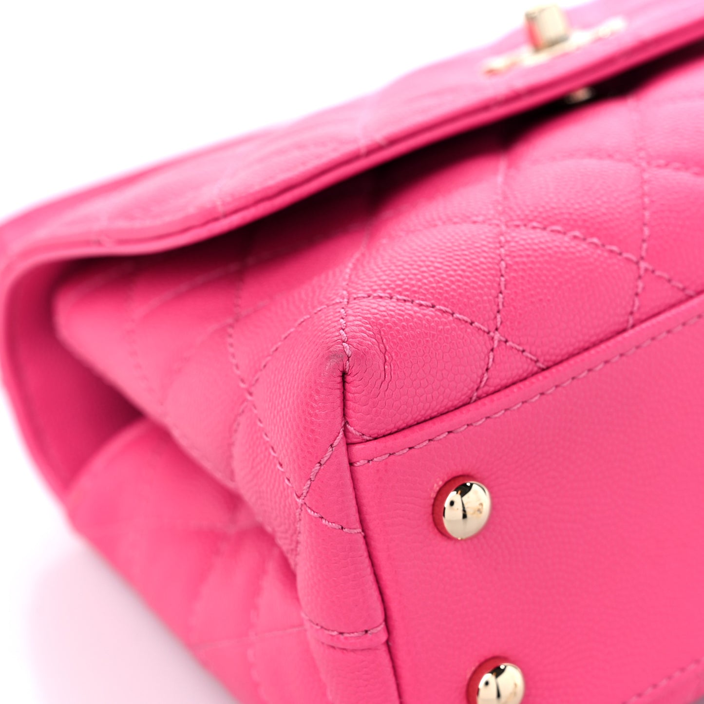 Caviar Quilted Mini Coco Handle Flap Rose