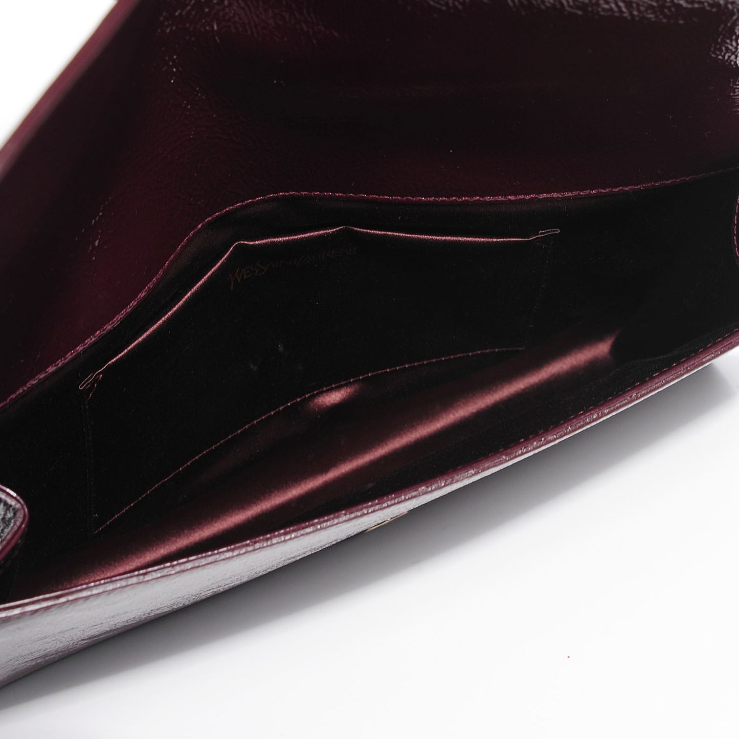 Textured Patent Monogram Large Belle De Jour Clutch Burgundy
