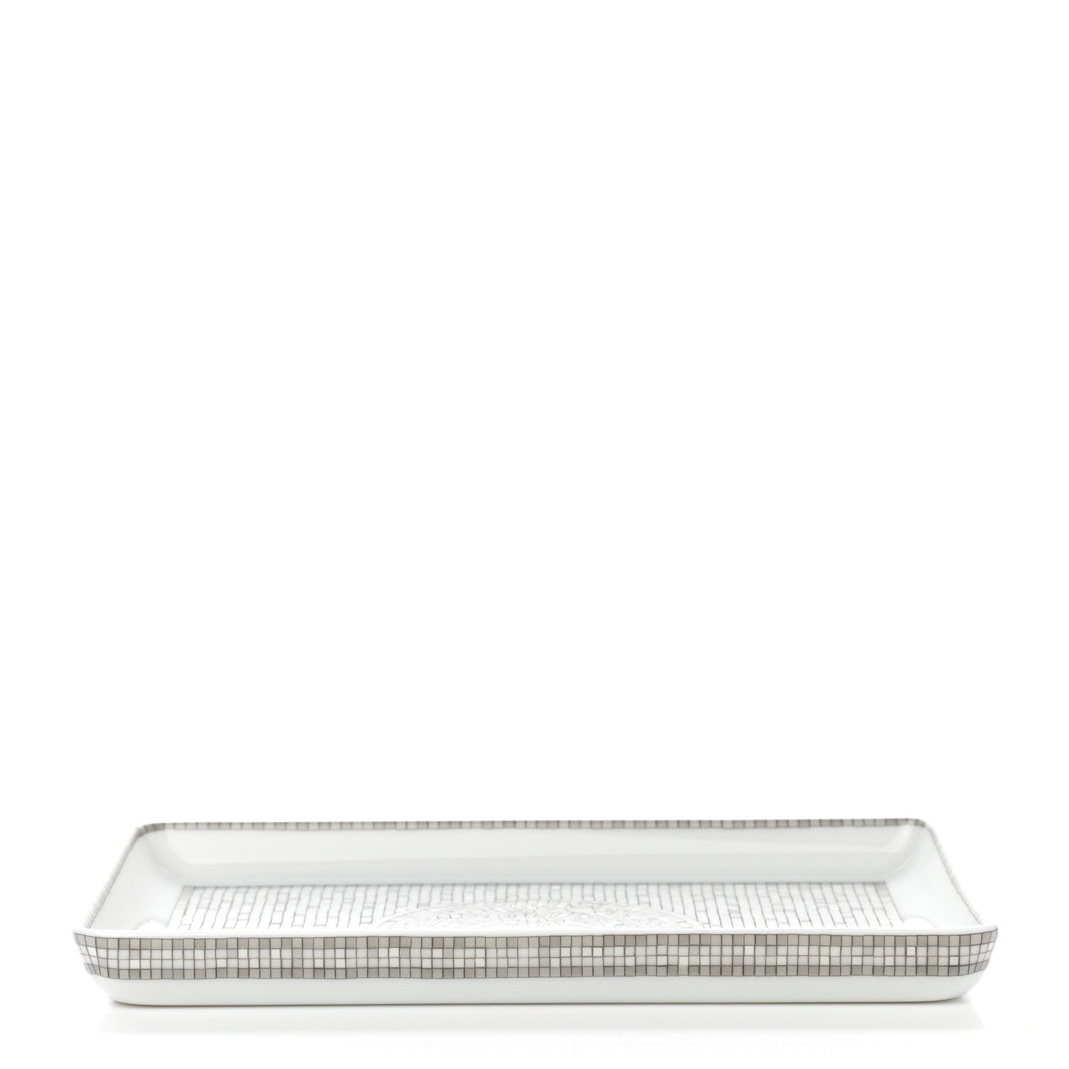 Hermes Porcelain Mosaique Au 24 Sushi Plate Platine 4 of 8