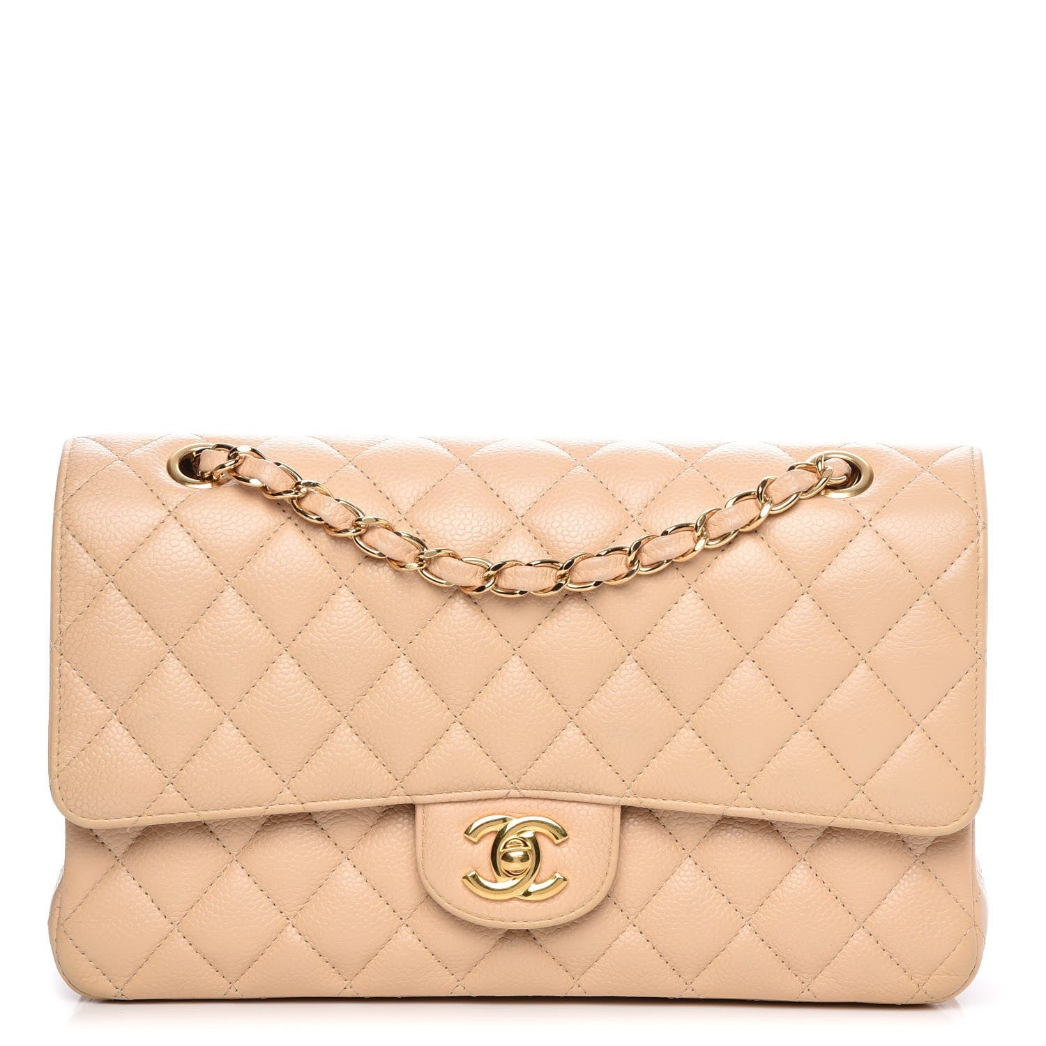 Chanel Caviar Quilted Medium Double Flap Beige Clair 1 of 9