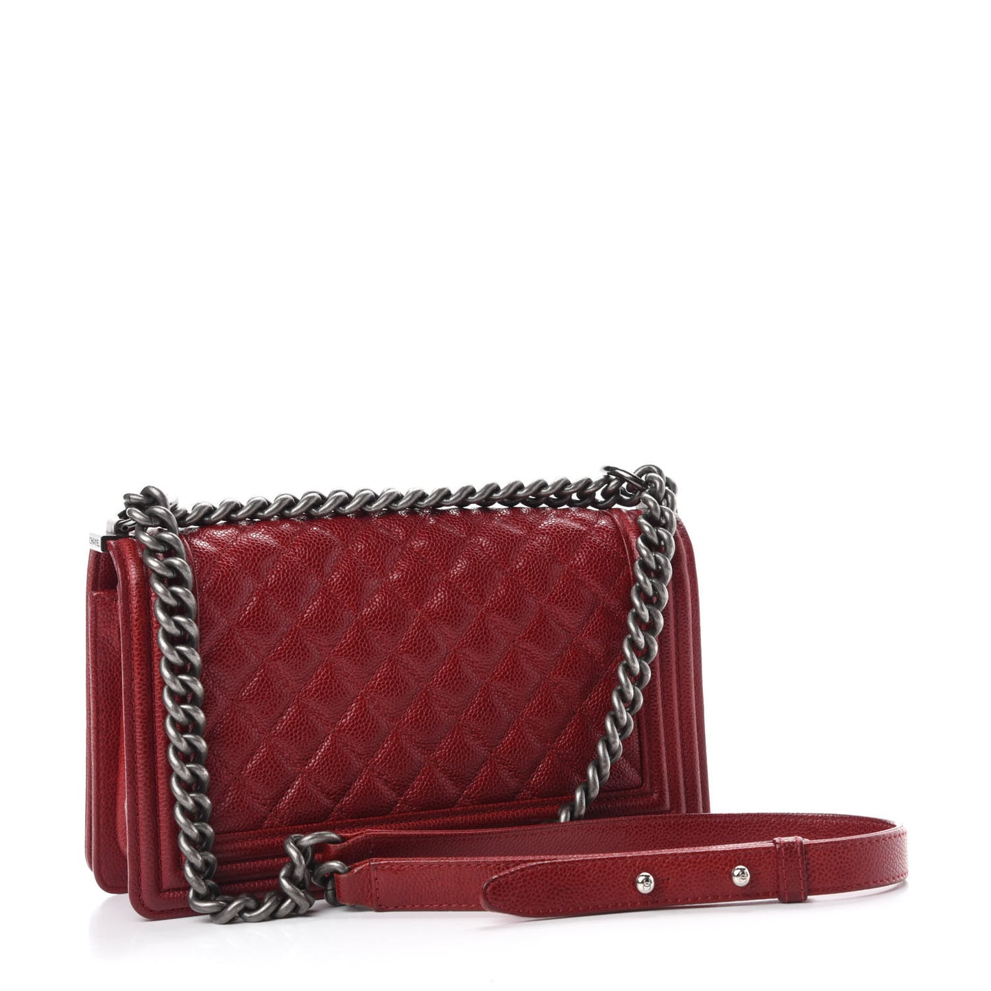 Caviar Quilted Medium Boy Flap Red