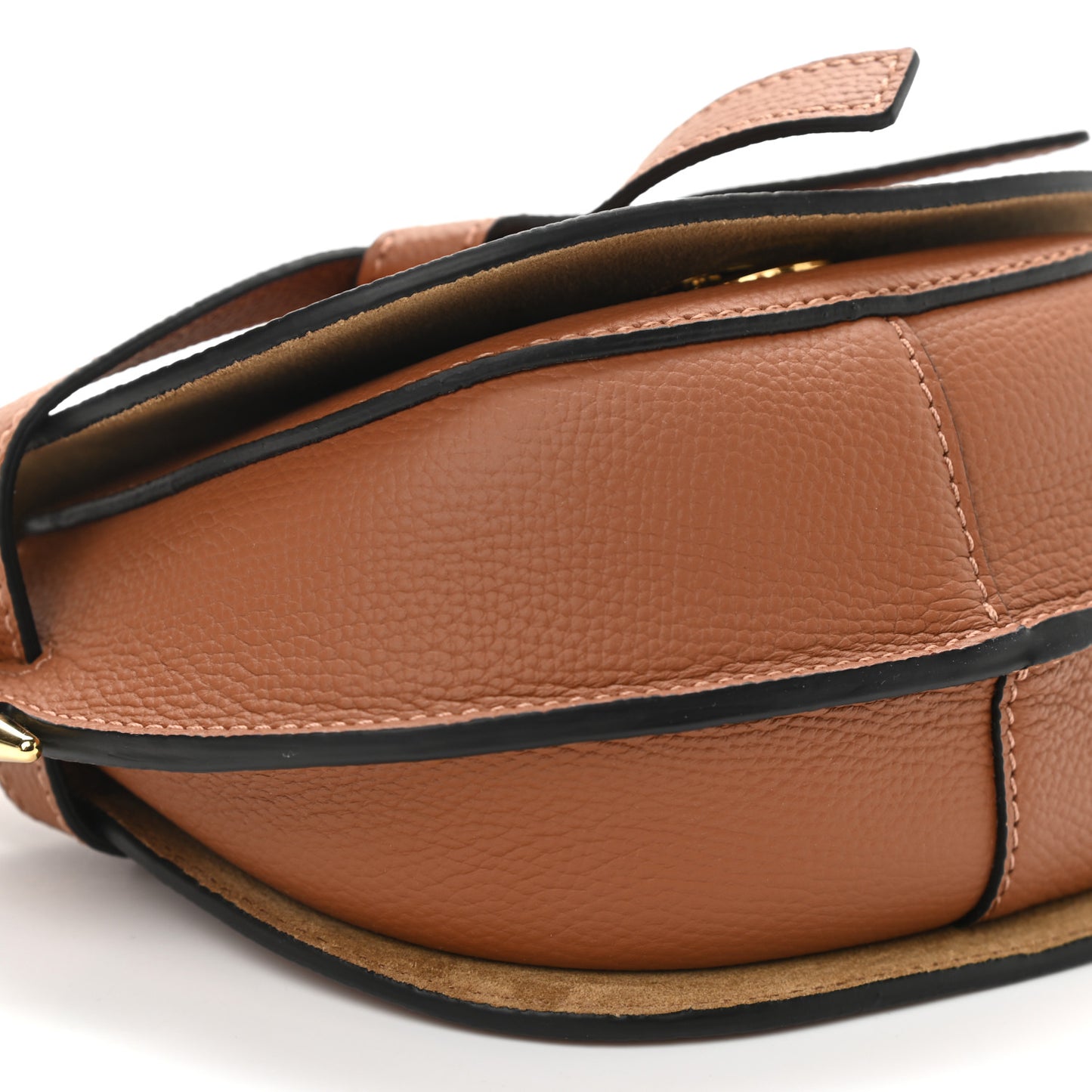 Pebble Grain Calfskin Mini Gate Dual Bag Tan