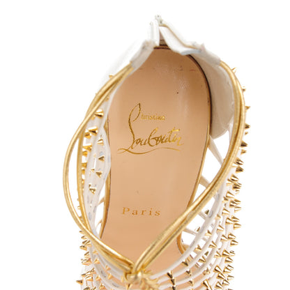 Christian Louboutin Kid Nappa Millaclou 100 Cage Sandals 37 Edelweiss Gold 7 of 8