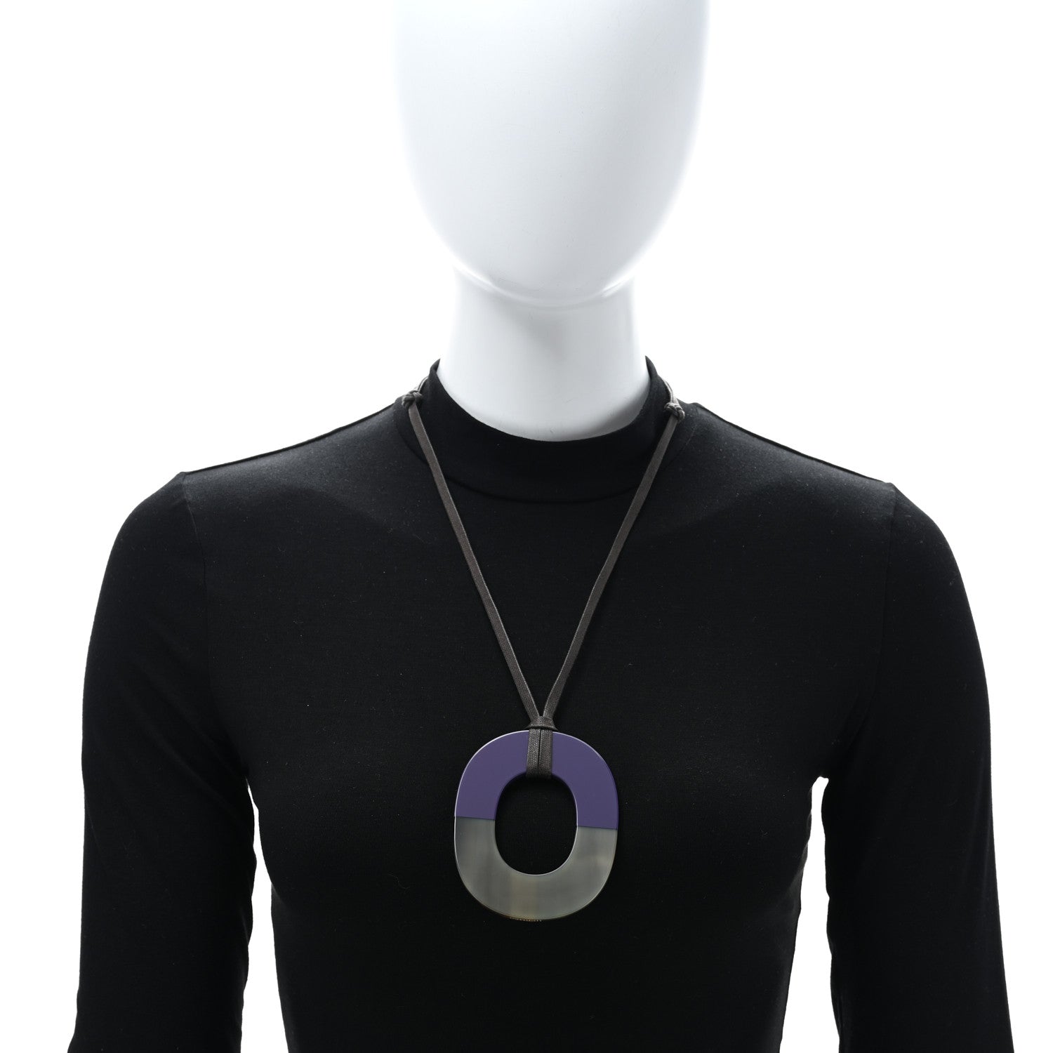 Hermes Buffalo Horn Isthme Pendant Necklace 2 of 4