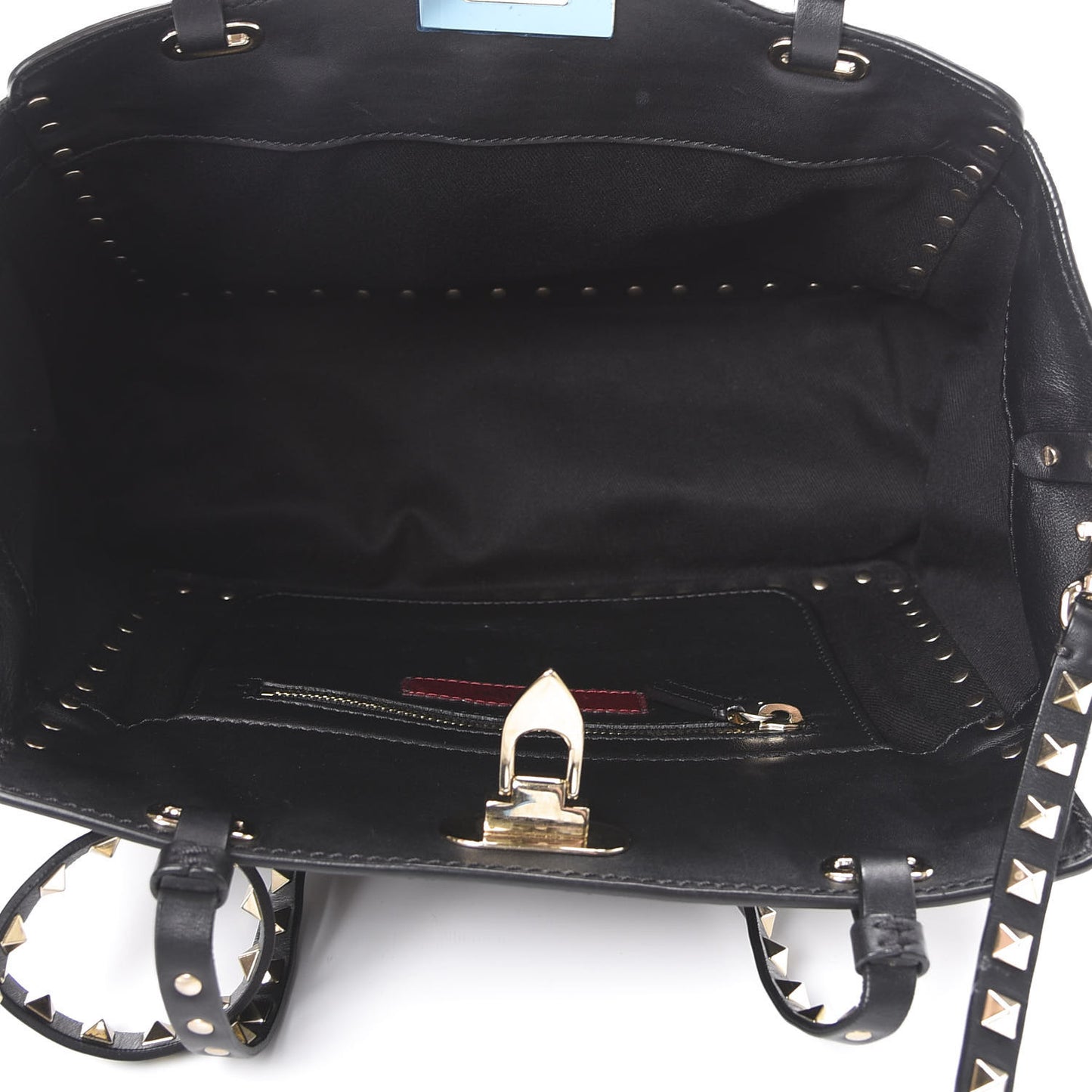Vitello Small Rockstud Tote Black