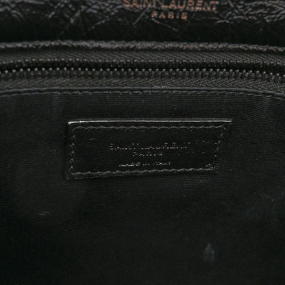 Saint Laurent Crinkled Calfskin Matelasse Monogram Medium Niki Chain Satchel Black 7 of 10