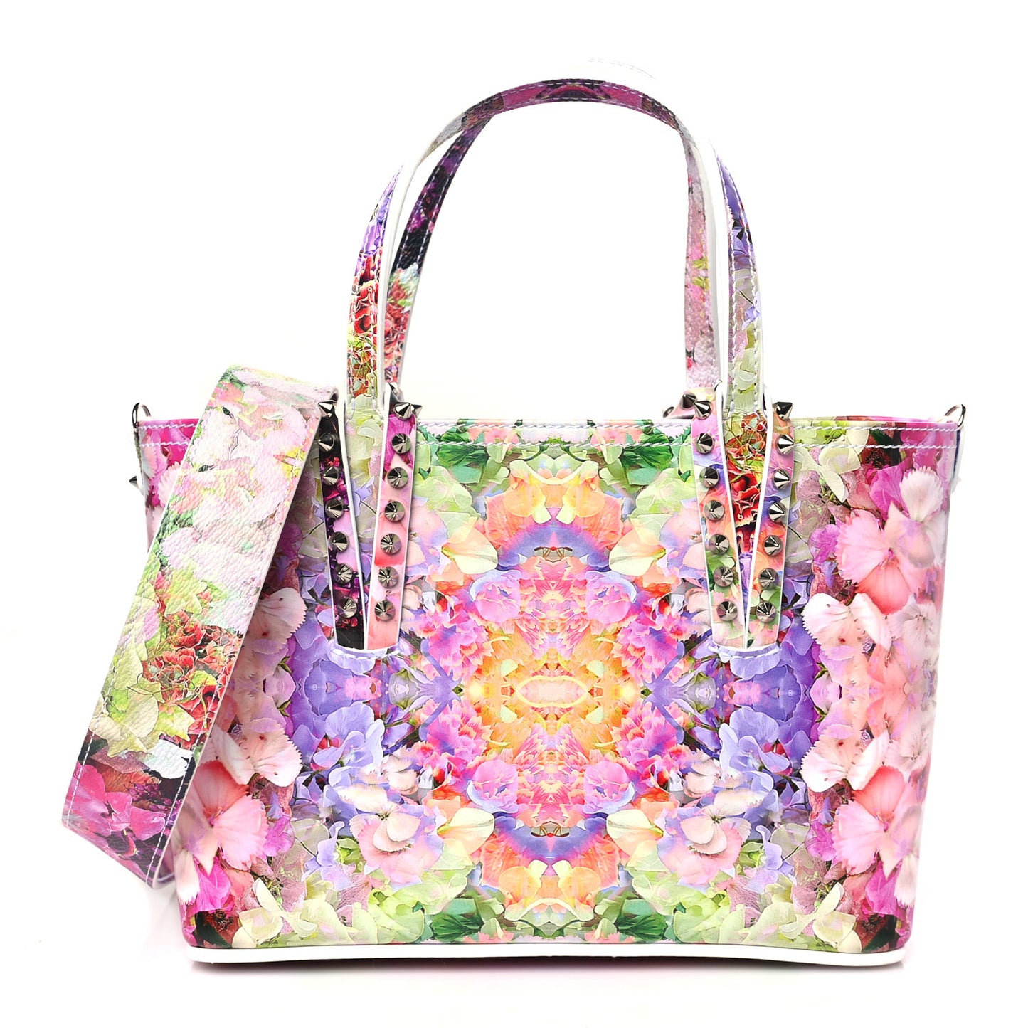 CHRISTIAN LOUBOUTIN Calfskin Mini Paris Blooming Cabata Tote