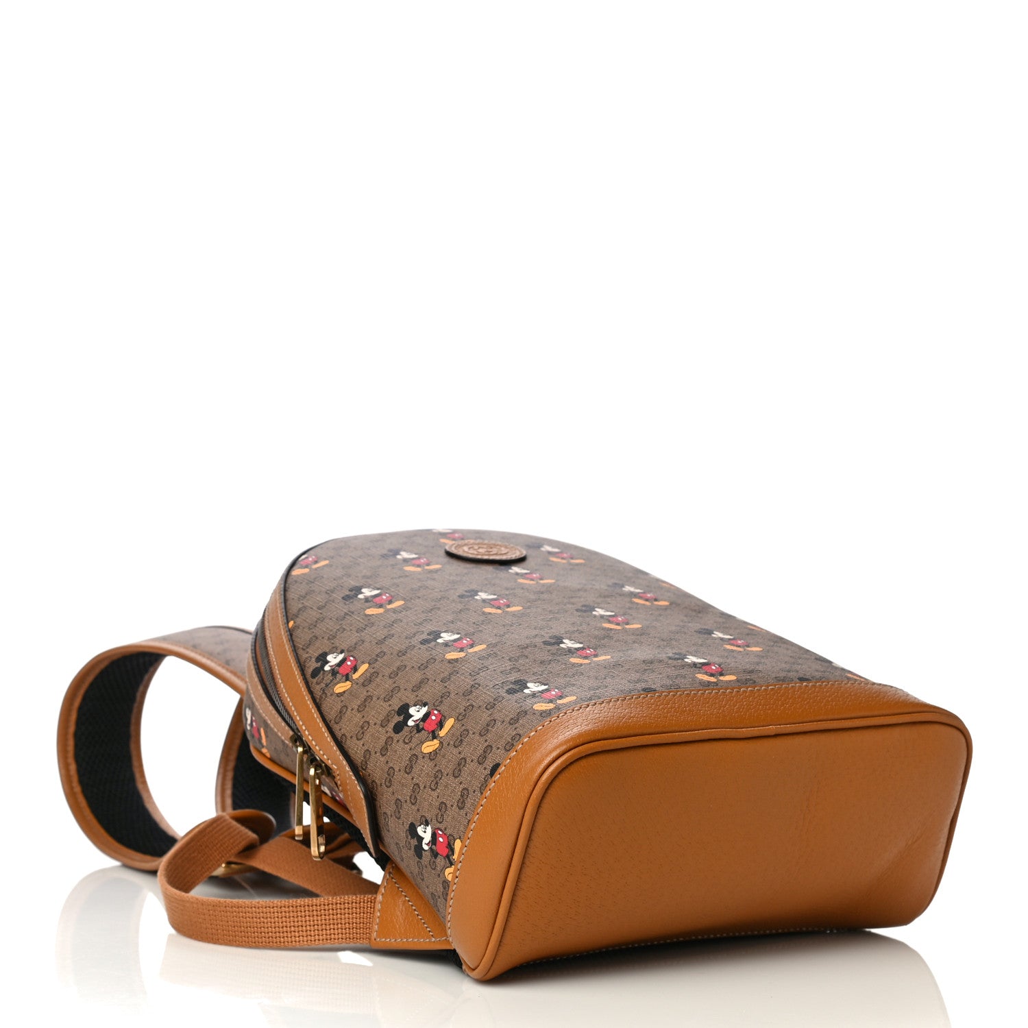 Gucci X DISNEY Mini Vintage GG Supreme Monogram Mickey Mouse Small Dome Backpack Beige Vintage Sun Oil 5 of 13