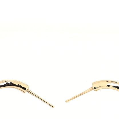 Chanel Metal Resin Lambskin Quilted CC Turnlock Chain Bag Hoop Earrings Black Gold 3 of 4